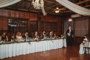 Gledswood Wedding Photo - groom's father makes his speech during the reception