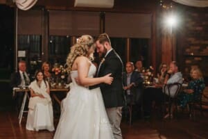 Gledswood Wedding Photo - the bride and groom share their first dance