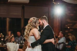 Gledswood Wedding Photo - the bride and groom share their first dance