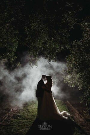 Gledswood Wedding Photo - night photos with the bride and groom