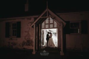 Gledswood Wedding Photo - night photos with the bride and groom