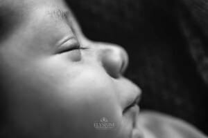 Newborn Photograph - details of a baby boys profile