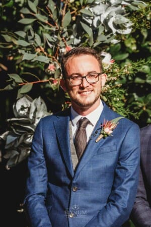 Burnham Grove Wedding - groom sees his bride for the first time