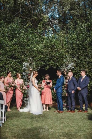 Burnham Grove Wedding - bride and groom at the wedding ceremony