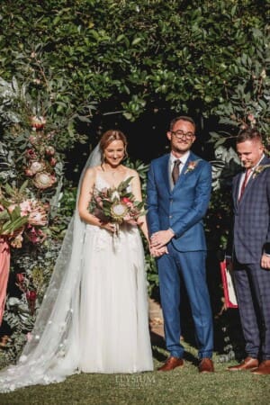Burnham Grove Wedding - the bride and groom are officially announced to the guests