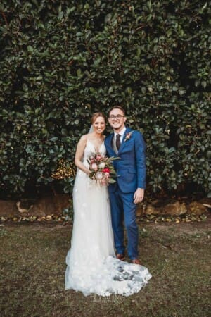 Burnham Grove Wedding - newlyweds pose for a portrait
