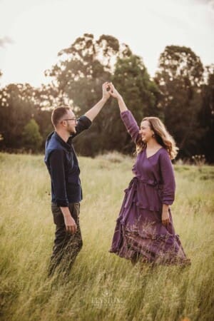 Engagement Photography - a couple practice their wedding dance