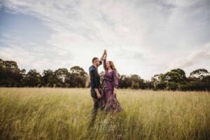 Engagement Photography - a couple practice their wedding dance