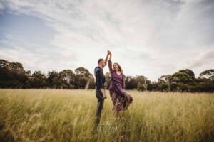 Engagement Photography - a couple practice their wedding dance
