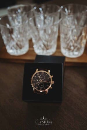 Gledswood Wedding - Groom prep watch details
