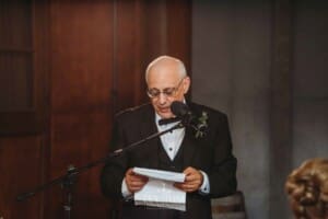 Gledswood Wedding - the father of the bride makes his speech during the reception
