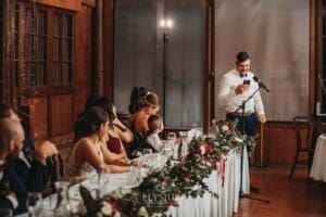 Gledswood Wedding - a groom makes his speech during the reception