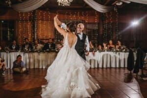 Gledswood Wedding - a bride and her father share their first dance at the reception