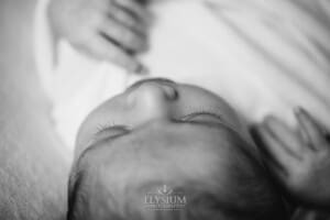 Newborn baby girl eye lash details