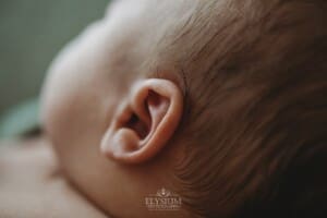 Newborn Photography: details of a baby boys ear