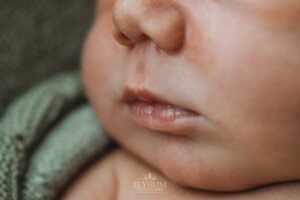 Newborn Photography: details of a baby boys lips