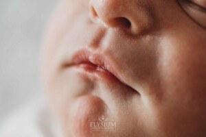 Details showing a baby girls mouth