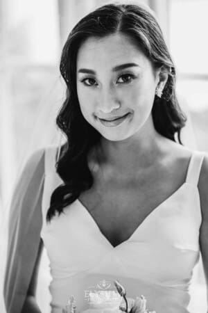 Sydney Wedding - black and white portrait of a bride ready for the ceremony