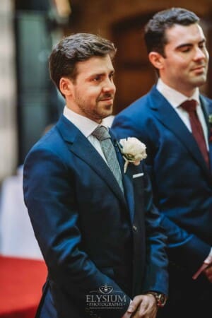 Sydney Wedding - a groom awaits the arrival of his bride at the ceremony