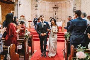 Sydney Wedding - Newlyweds walk back down the aisle after the ceremony