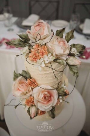 Sydney Wedding - a cake on display before the reception at Springfield House