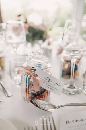 Sydney Wedding - reception table set up with lolly jars at Springfield House