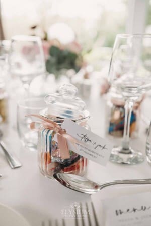 Sydney Wedding - reception table set up with lolly jars at Springfield House