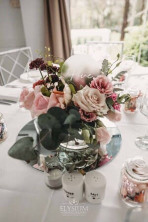 Sydney Wedding - reception table set up with floral centerpieces at Springfield House