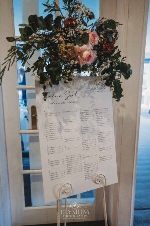 Sydney Wedding - reception table seating plan for guests at Springfield House