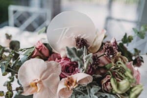 Sydney Wedding - reception table set up with floral centerpieces at Springfield House