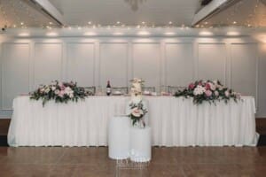 Sydney Wedding - reception bridal table and cake display at Springfield House