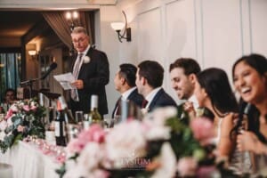 Sydney Wedding - groom's parents make a speech during the reception at Springfield House