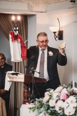 Sydney Wedding - groom's parents make a speech during the reception at Springfield House