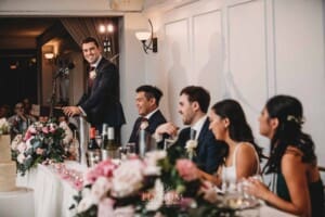 Sydney Wedding - the best man makes a speech during the reception at Springfield House