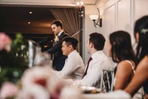 Sydney Wedding - the groom make a speech during the reception at Springfield House