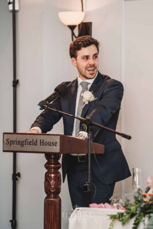 Sydney Wedding - the groom make a speech during the reception at Springfield House