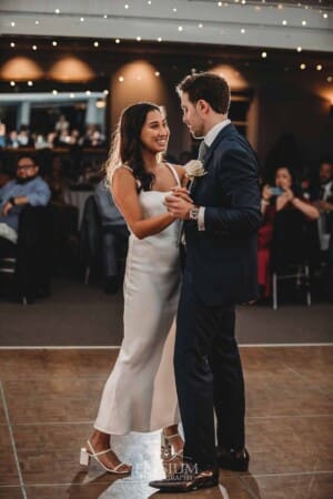 Sydney Wedding - the bride and groom's first dance at the reception at Springfield House