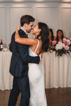 Sydney Wedding - the bride and groom's first dance at the reception at Springfield House