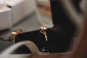 Sydney Wedding - a brides engagement ring sitting in a black box