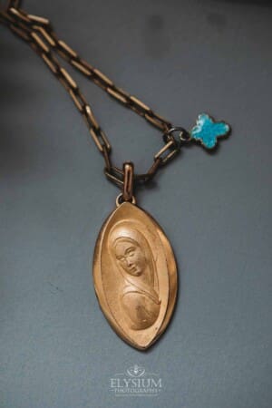 Sydney Wedding - a brides Mother Mary pendant