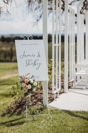 Wedding signage set up for a wedding in Camden