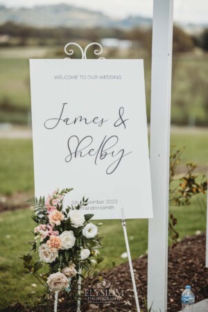 Wedding signage set up for a wedding in Camden