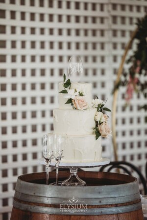 Cake details at a Burnham Grove wedding reception