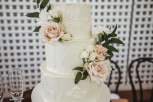 Cake details at a Burnham Grove wedding reception