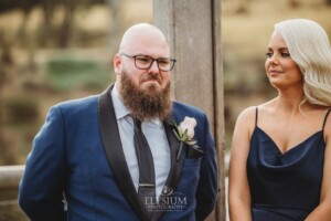 A groom gets emotional at seeing his bride for the first time