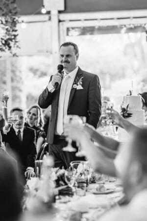A groom making his wedding speech during his Burnham Grove wedding reception